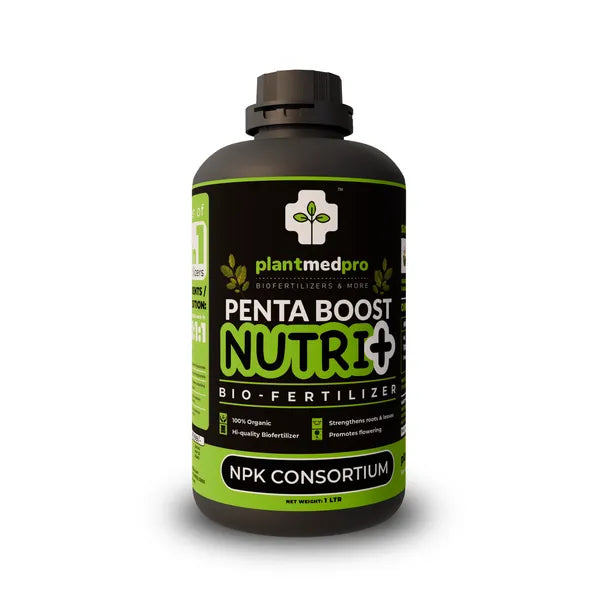 Plantmedpro™ Penta Boost Nutri+ 5-in-1 Biofertilizer - NPK & Zinc Mobilizing Microbes for Complete Plant Nutrition, Growth & Blooms | Organic fertilizer for home garden, pot plants (1 Litre)