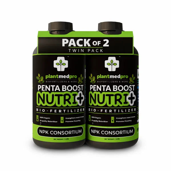 Plantmedpro™ Penta Boost Nutri+ 5-in-1 Biofertilizer - NPK & Zinc Mobilizing Microbes for Complete Plant Nutrition, Growth & Blooms | Organic fertilizer for home garden, pot plants (2 Litre)